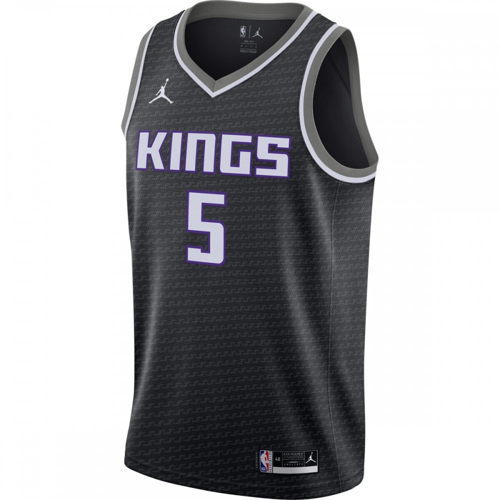 De'Aaron Fox Sacramento Kings Jordan Brand Logo 2020/21 Swingman Jersey - Statement Edition - Black-Pro Kit Vault | Brand New 26/27 Sports Jerseys